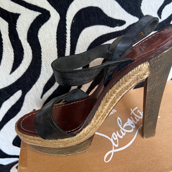 Christian Louboutin Black Espadrille Sandals - Picture 3 of 9